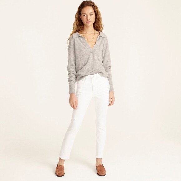 J.Crew Slim Boyfriend White Denim High-Rise Straight Jeans Women's Size 24 - Picture 3 of 13